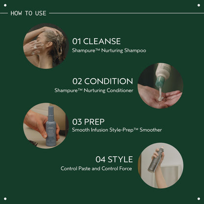 Imported USA beauty product Aveda Smooth Infusion styling primer presentation