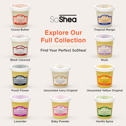 SoShea Whipped Shea Butter product packaging in lifestyle setting