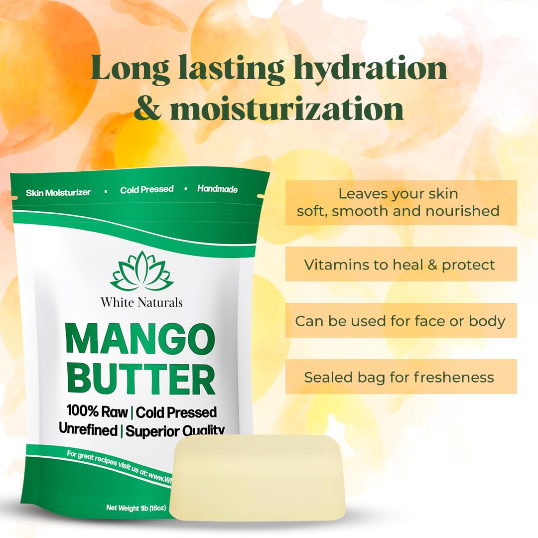 Unrefined mango butter block used for DIY skincare