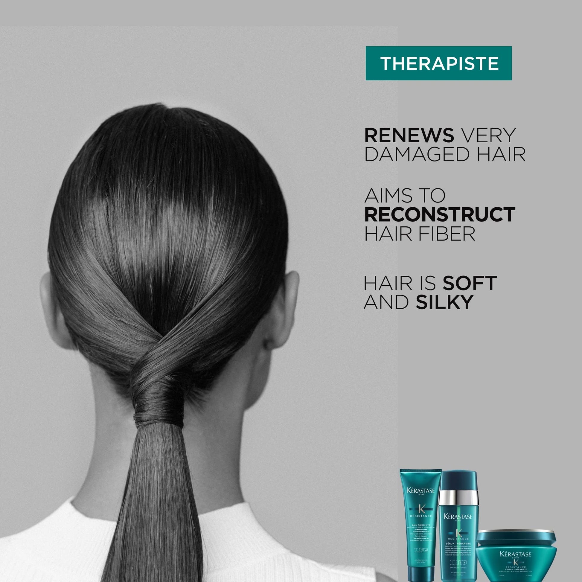 Kérastase professional heat protectant serum for thermal styling up to 450 degrees.