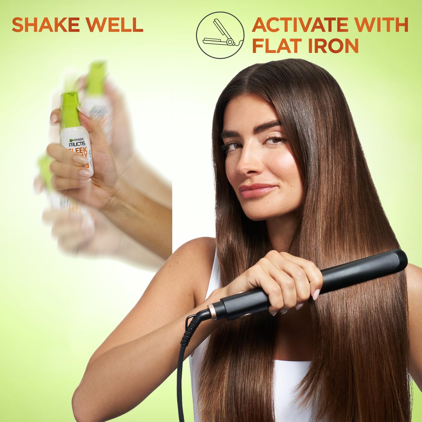 Garnier Fructis smoothing polymer serum for five wash frizz control demonstration