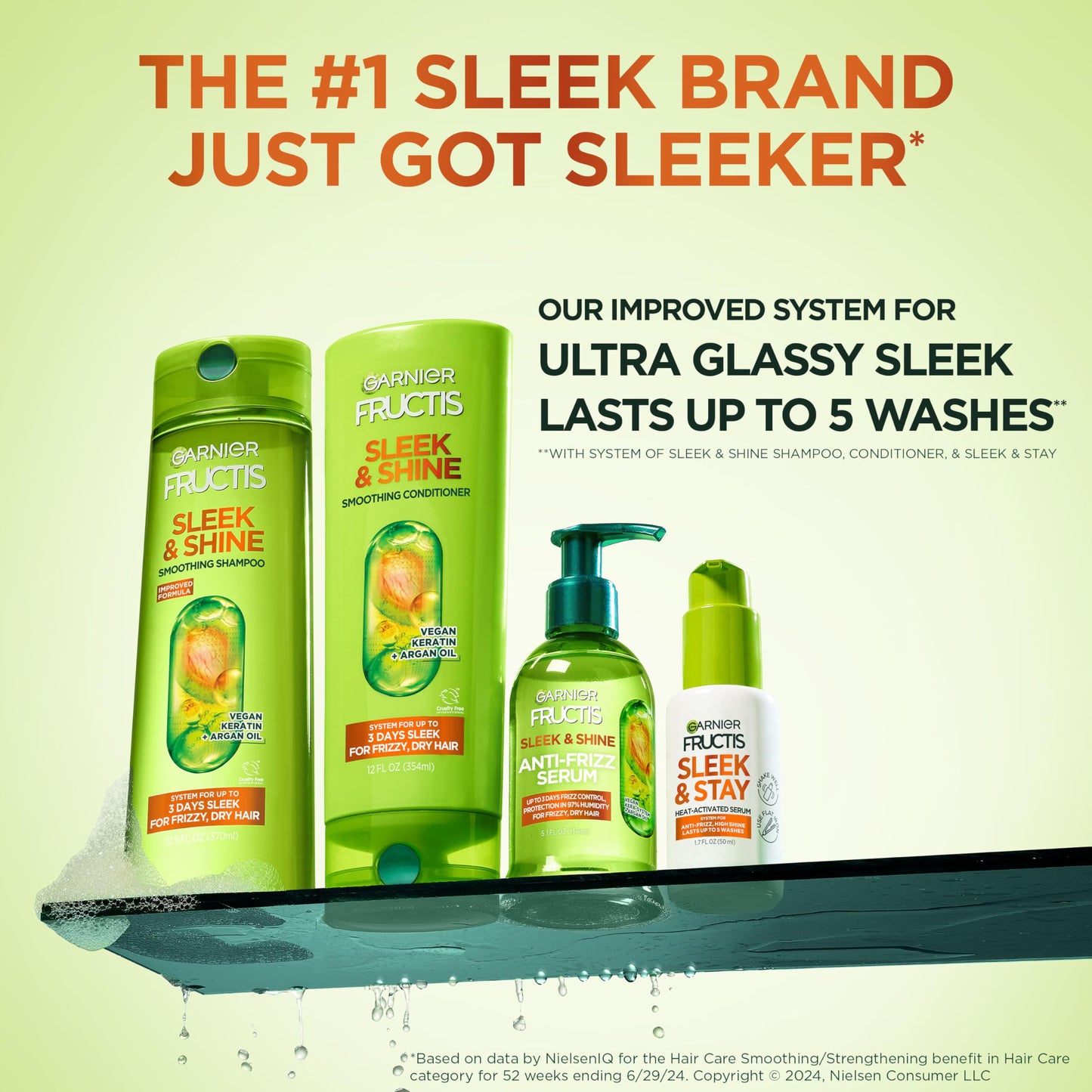 USA imported Garnier Fructis sleek and shine product texture close up
