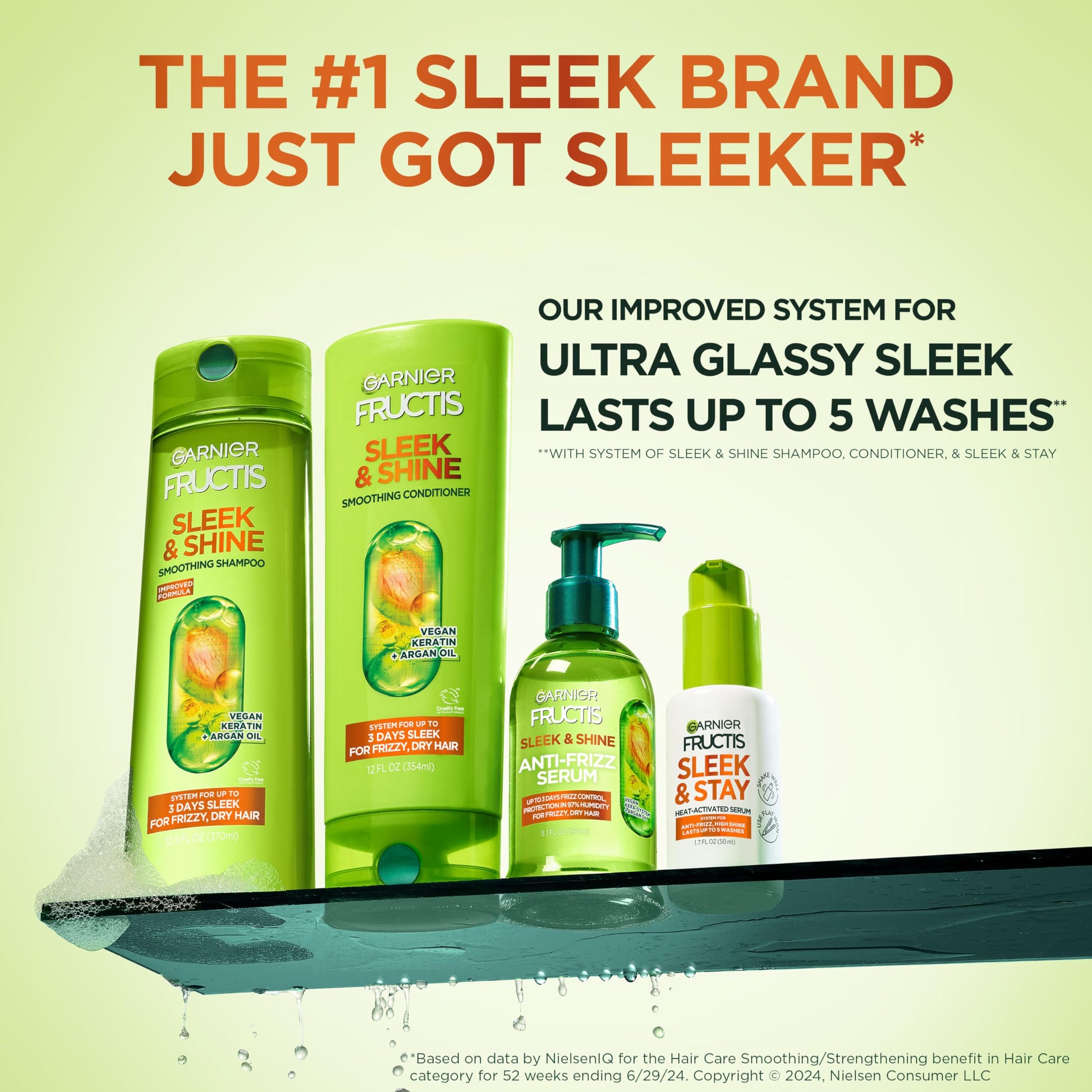 USA imported Garnier Fructis sleek and shine product texture close up