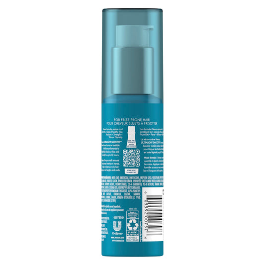 Nexxus hair serum bottle showing almond protein and jasmine flower ingredient callouts.