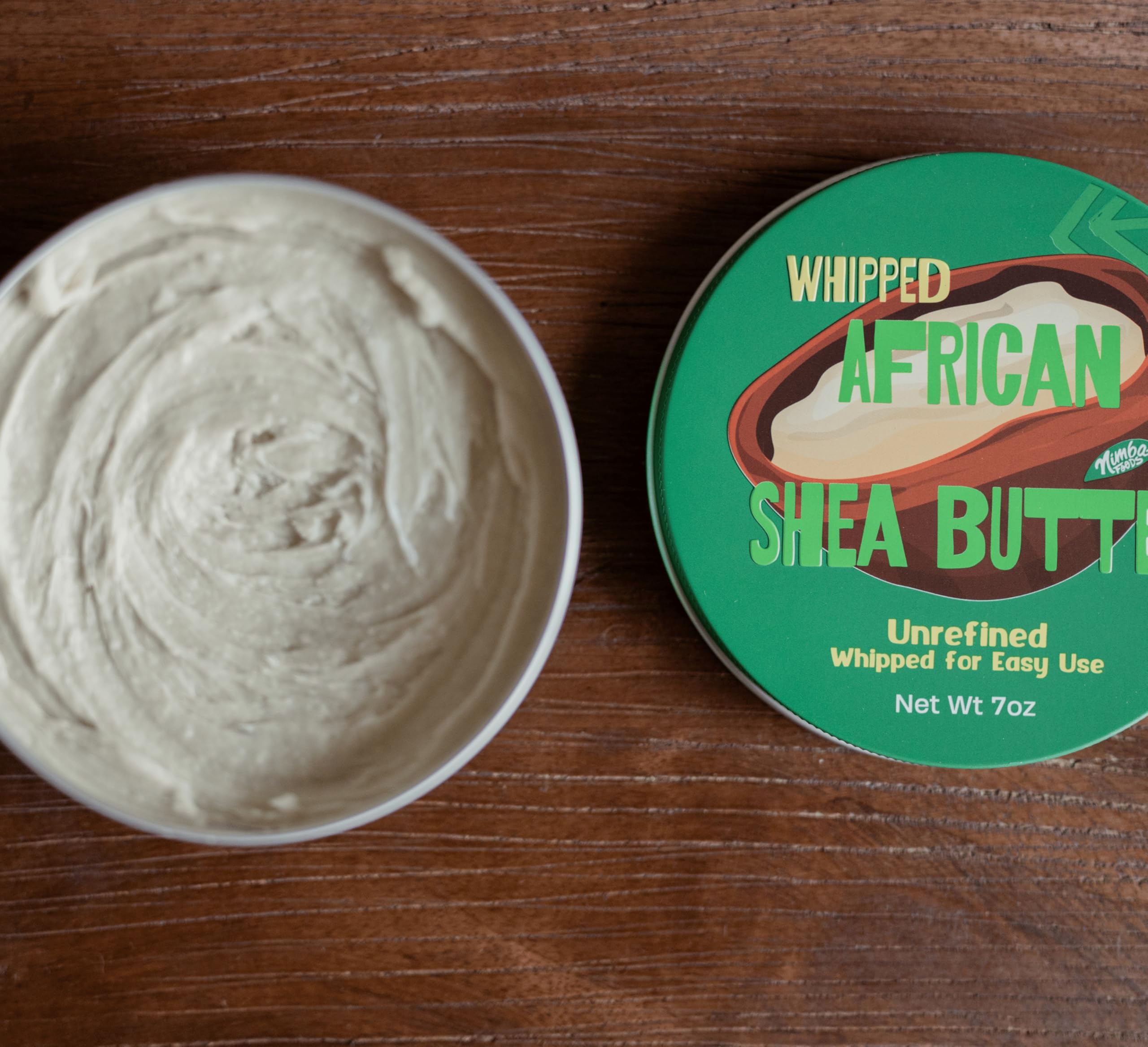 Nimba Foods natural unrefined shea butter for hair care application