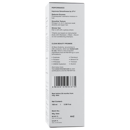 Bare Anatomy niacinamide hair serum bottle showing product benefits