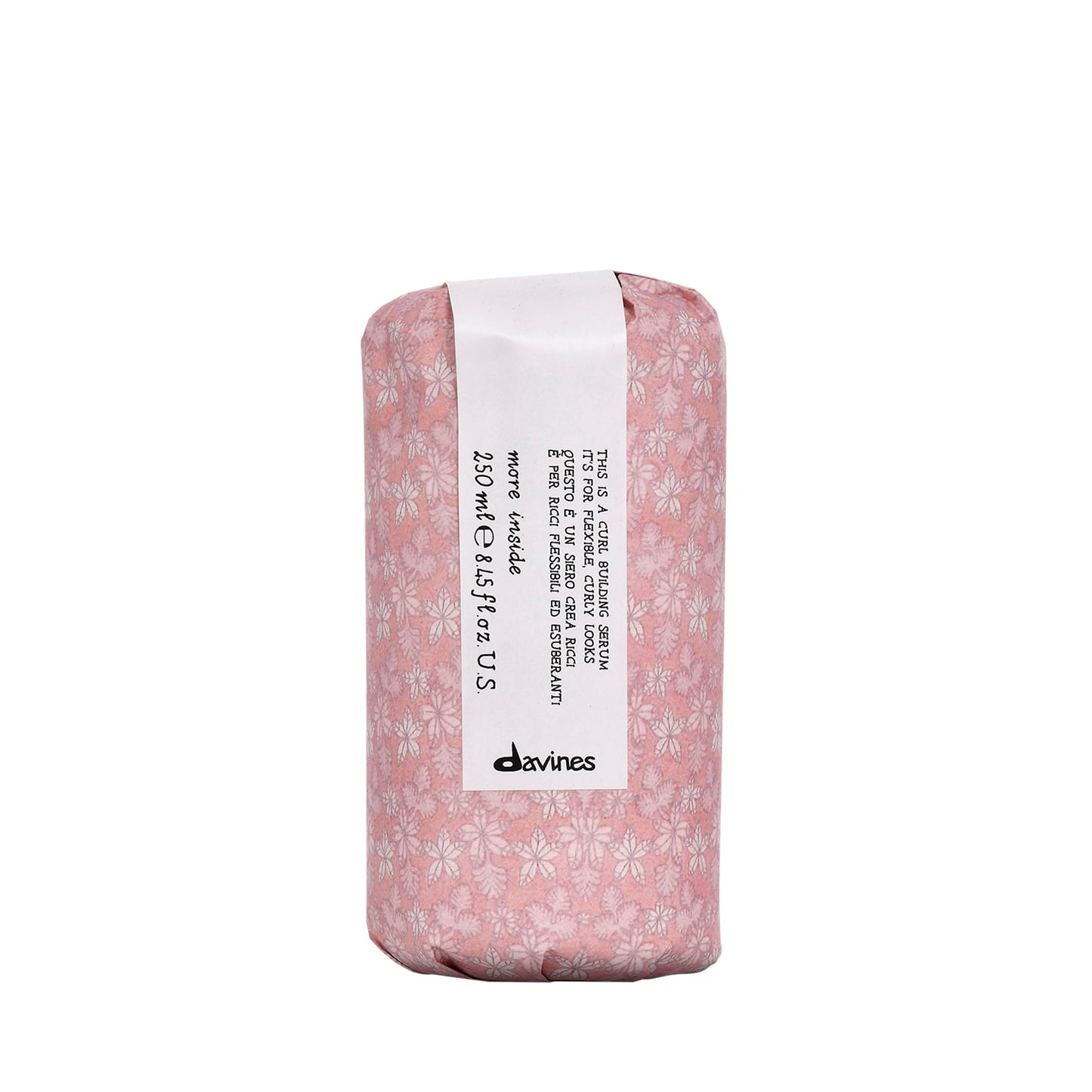 Davines paraben free curl enhancing leave in hair serum bottle close up packaging