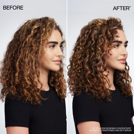 Redken 24/7 Night and Day leave in hair treatment bottle showing ingredients and size.