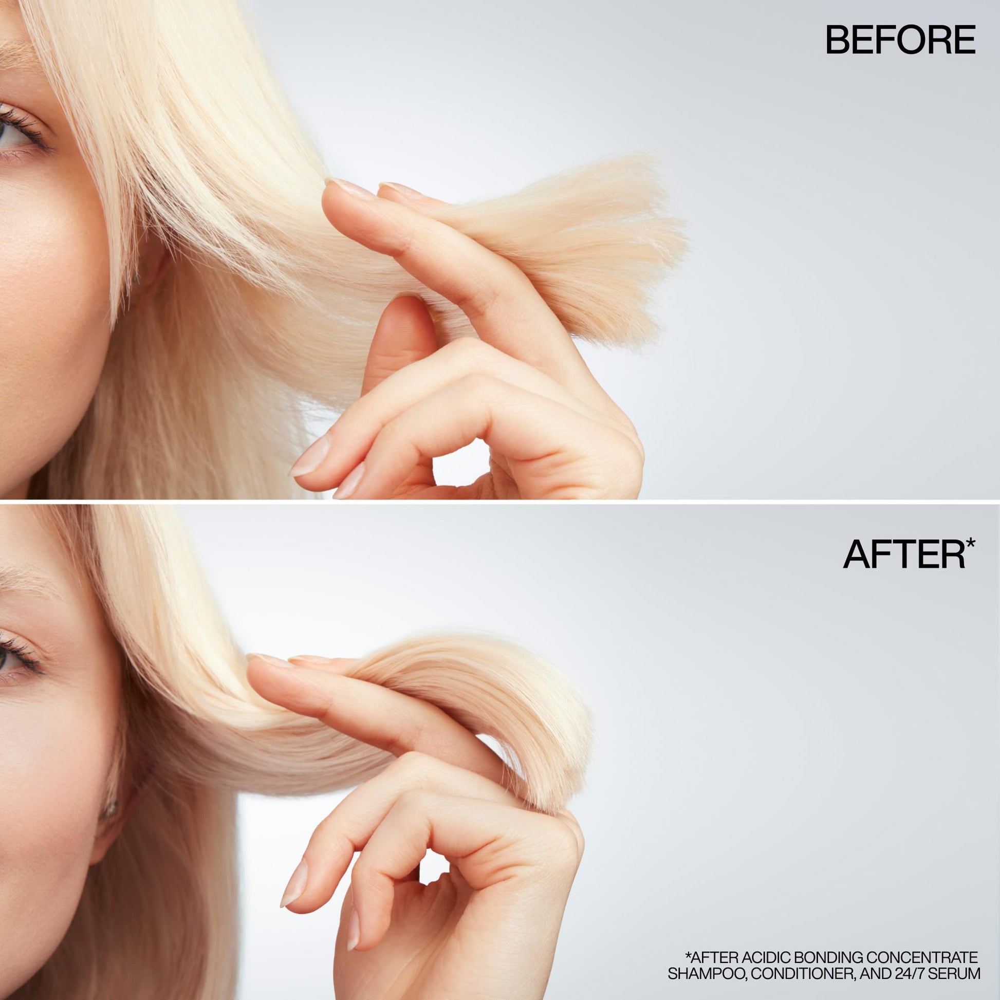 Lightweight Redken Acidic Bonding hair serum for damaged hair protection.