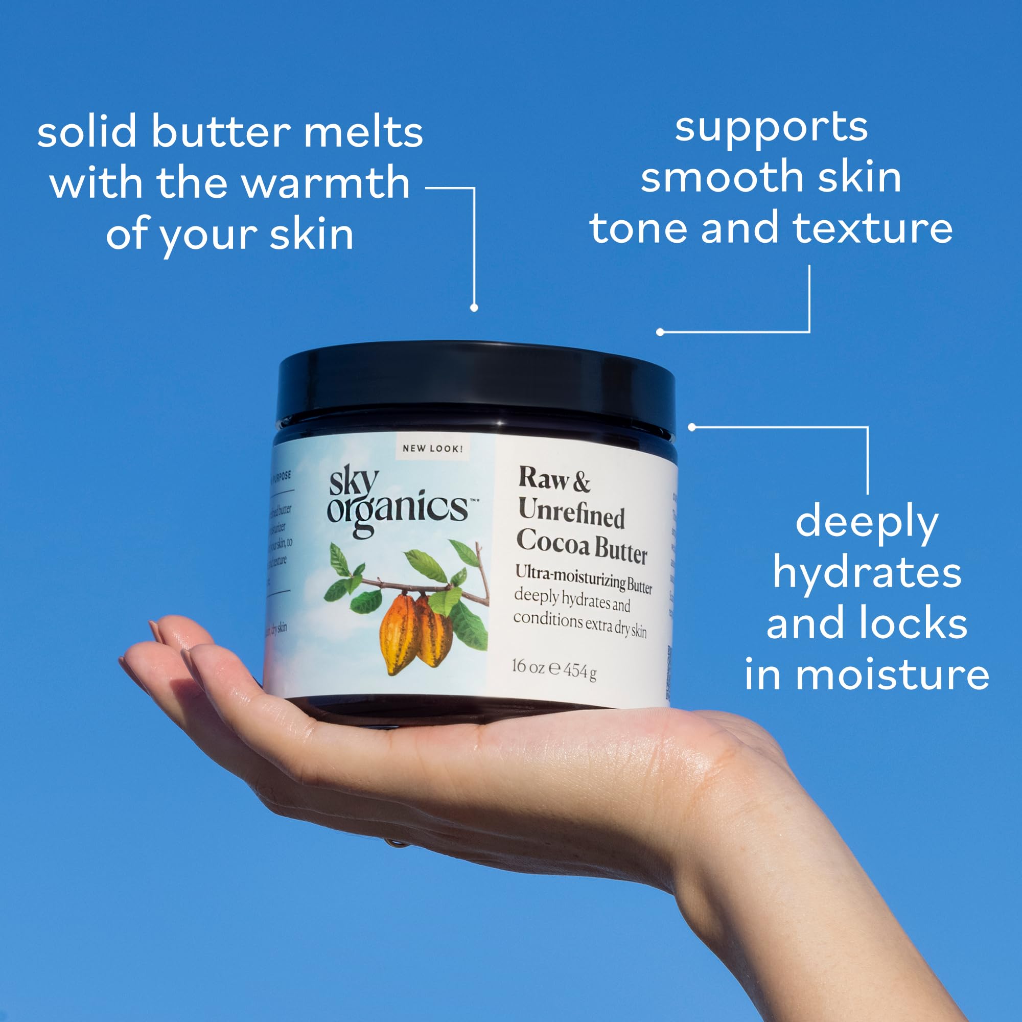 Sky Organics 100 percent pure cocoa butter label detail