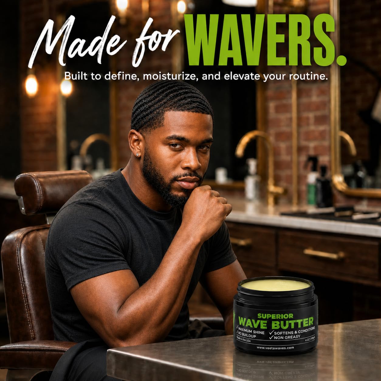 Texture of Veeta shea and tangerine wave grease