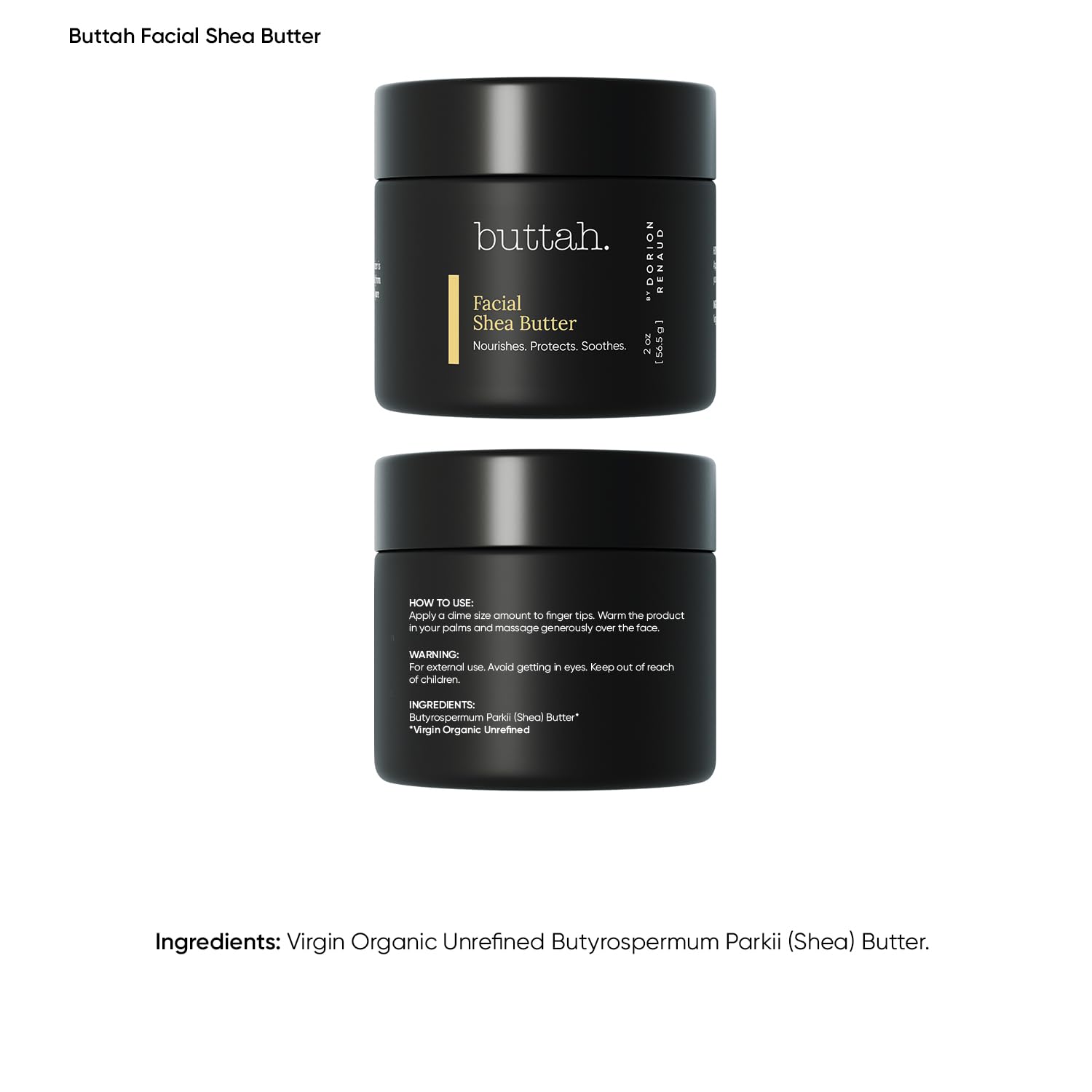 Open jar of Buttah Skin organic whipped shea butter