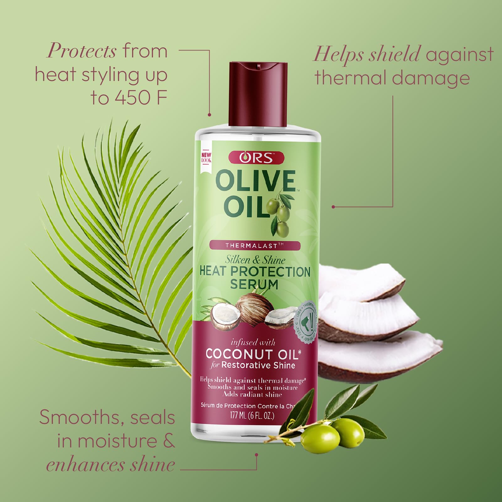 ORS high temperature heat protectant serum for salon smooth hair