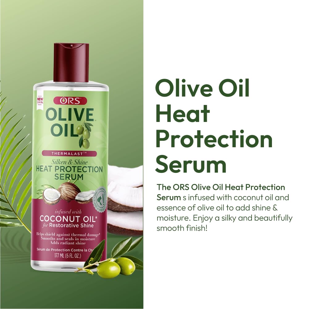 Close up view of the ORS Olive Oil restorative shine hair serum