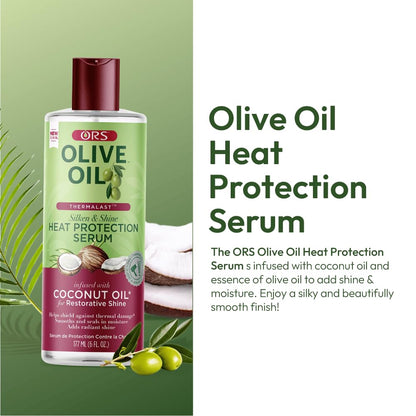 Close up view of the ORS Olive Oil restorative shine hair serum
