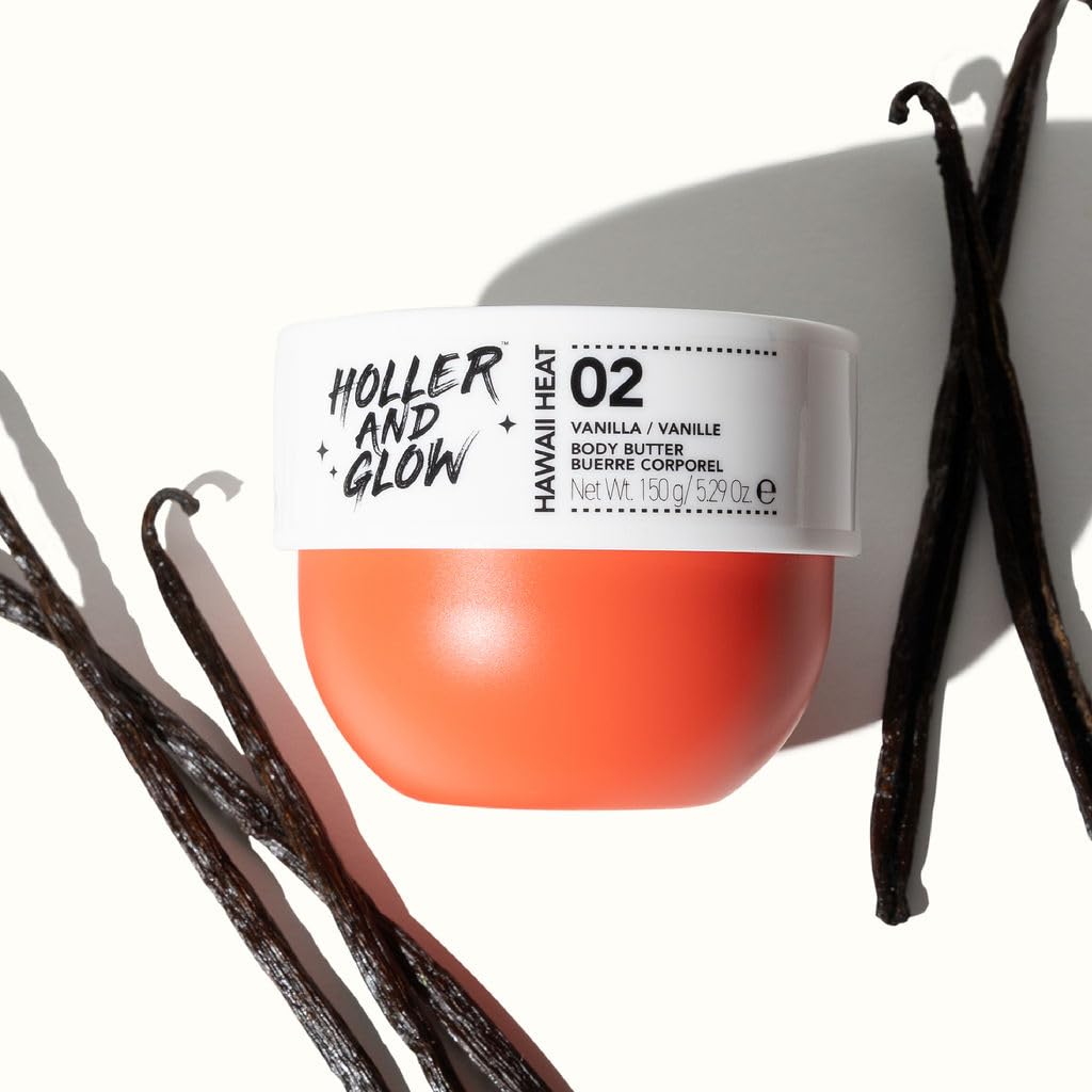 Holler and Glow body butter 5.29 Ounces label detail