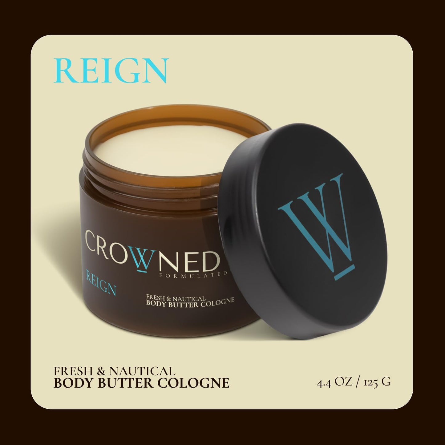 Crowned Skin Reign body butter jar and oil bottle luxury skincare