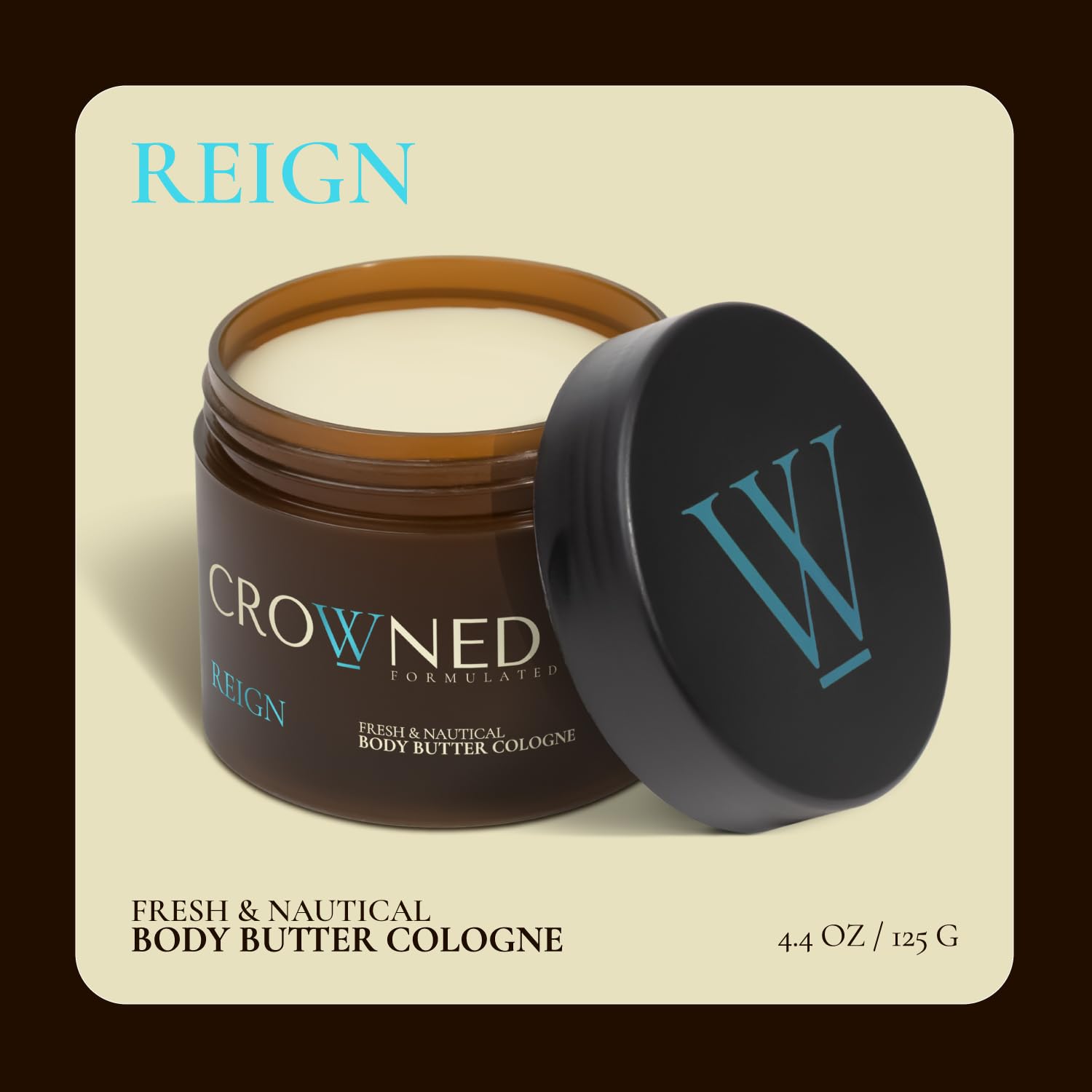 Crowned Skin Reign body butter jar and oil bottle luxury skincare