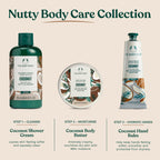 The Body Shop Coconut Body Butter stacked jars showing brand logo