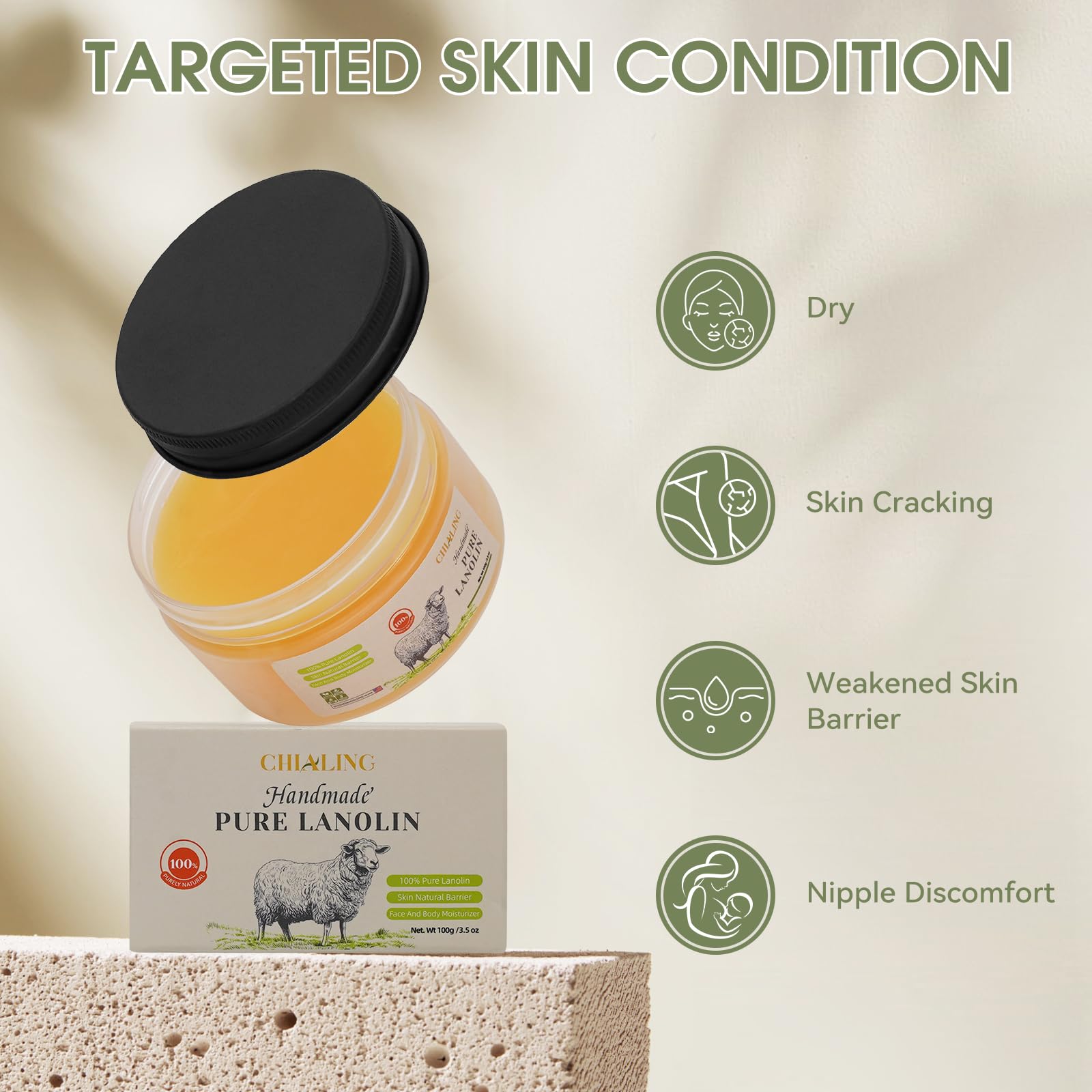 Chialing pure Australian lanolin cream label details