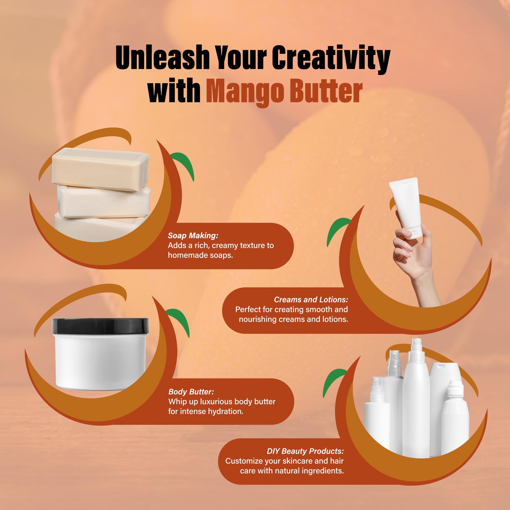 High quality raw mango butter scoop for DIY beauty projects.