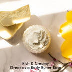 Close up of 100 percent pure African shea butter block texture