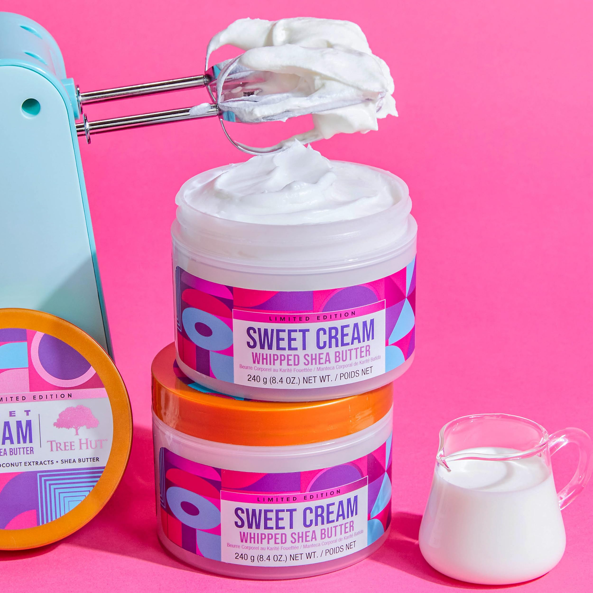 Hand applying Tree Hut Sweet Cream body butter