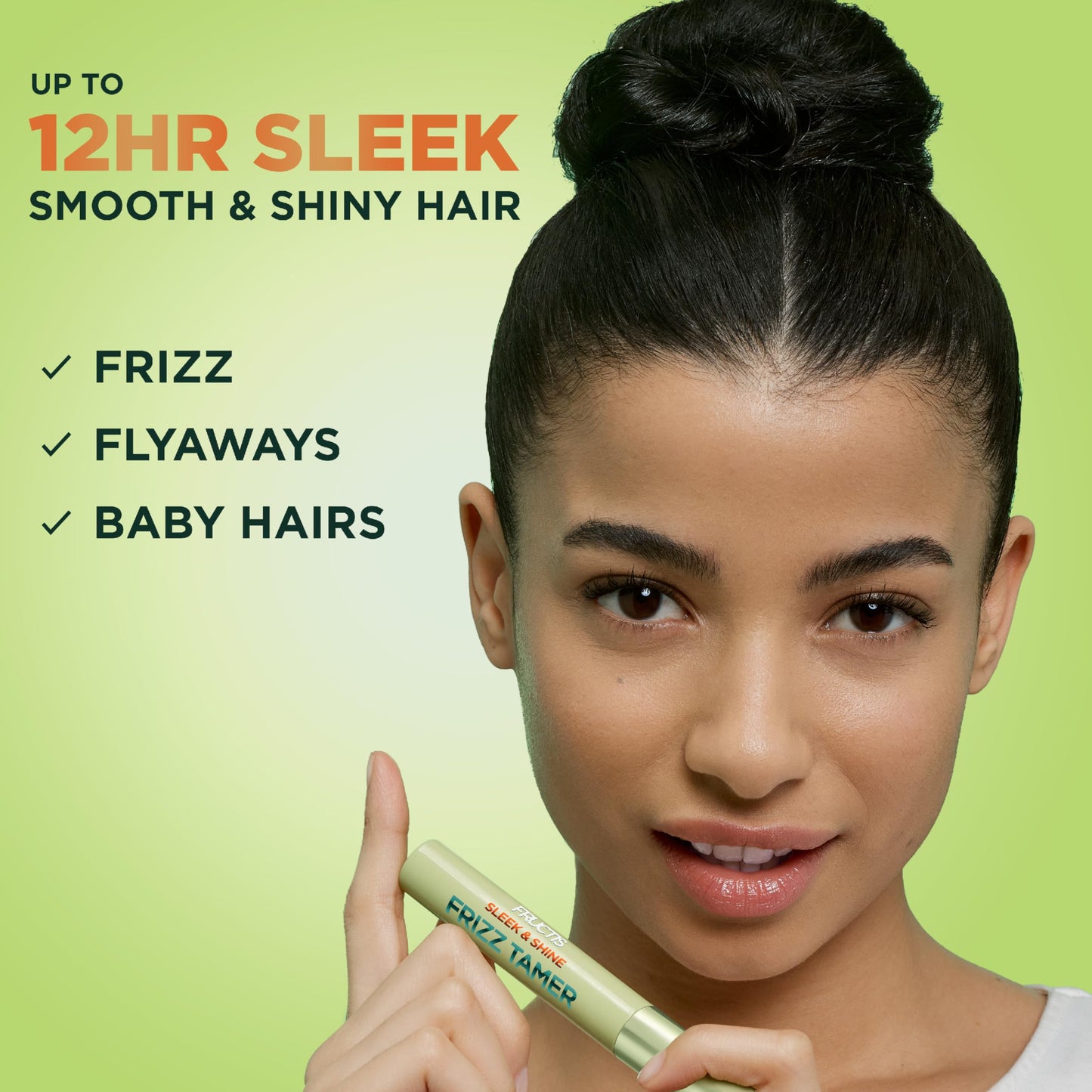 Garnier slicking hair serum wand showing the transparent fluid texture