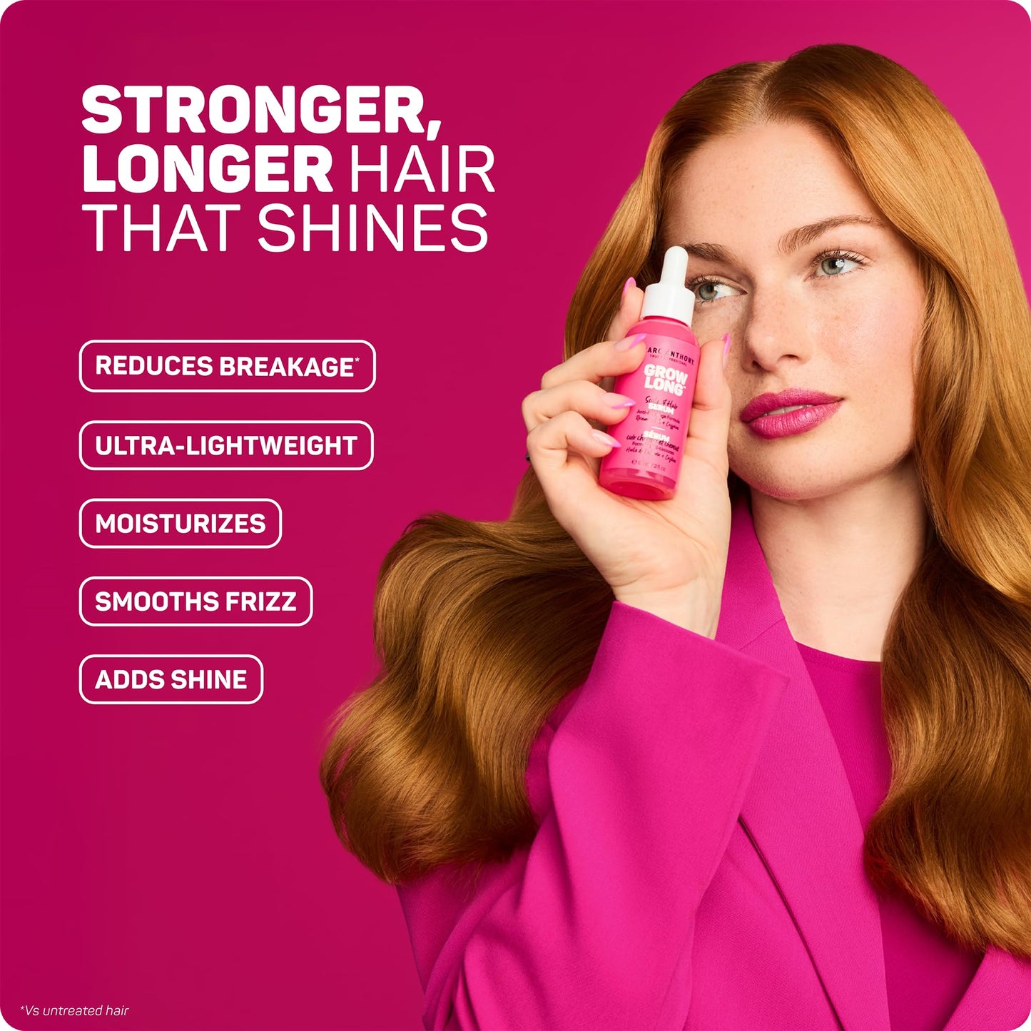 Back label of Marc Anthony Grow Long Scalp Serum displaying product ingredients