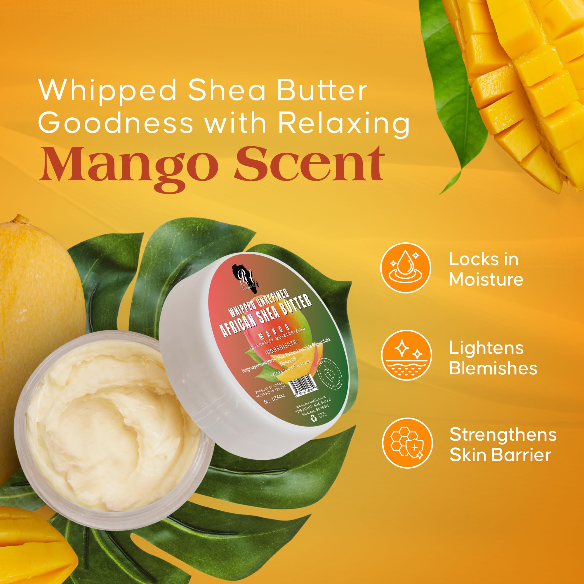 Applying whipped shea butter to dry skin