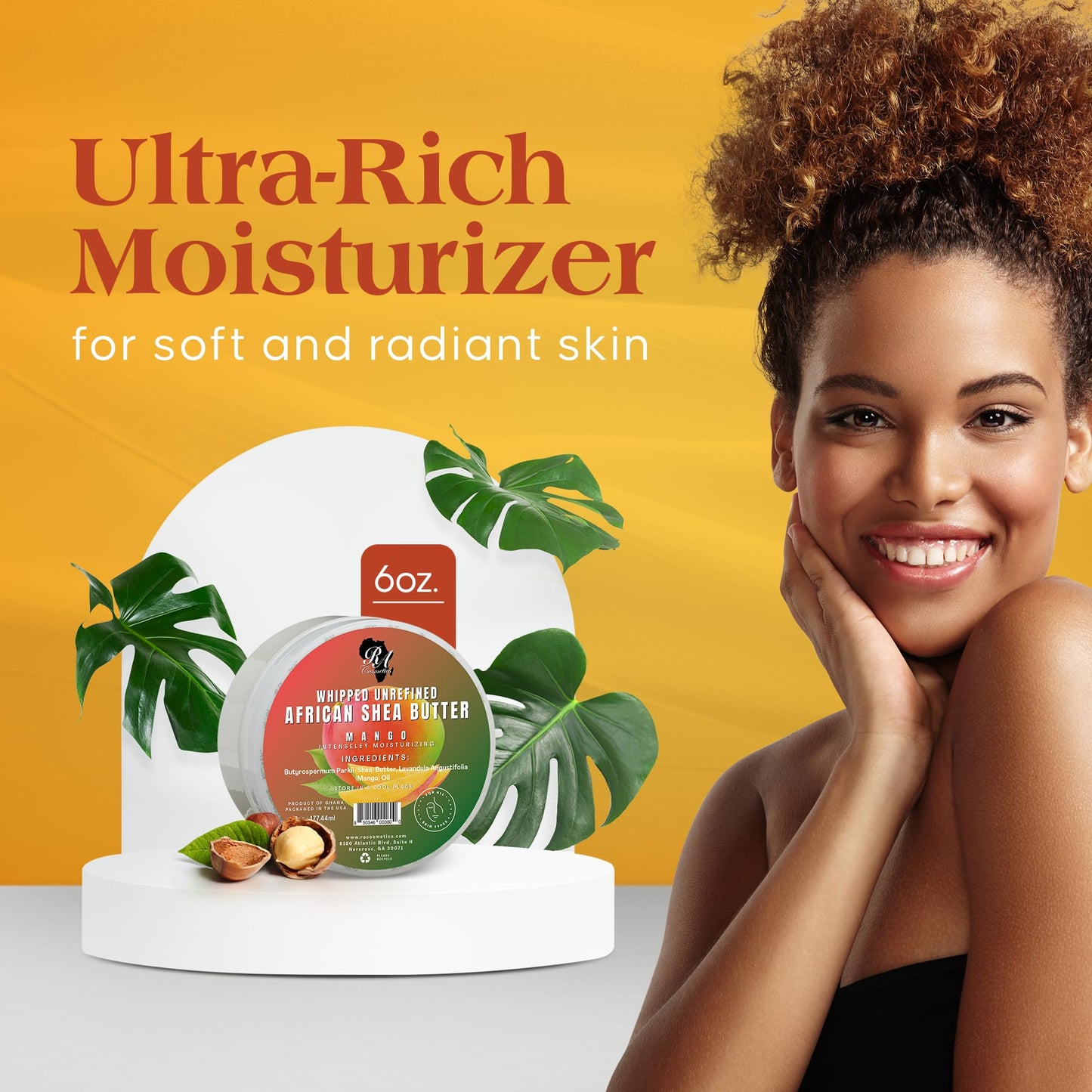 RA Cosmetics mango scented body moisturizer