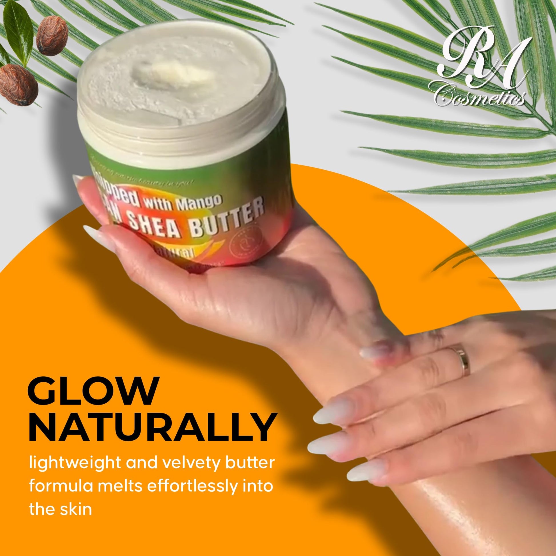 Travel friendly RA Cosmetics shea butter jar packaging