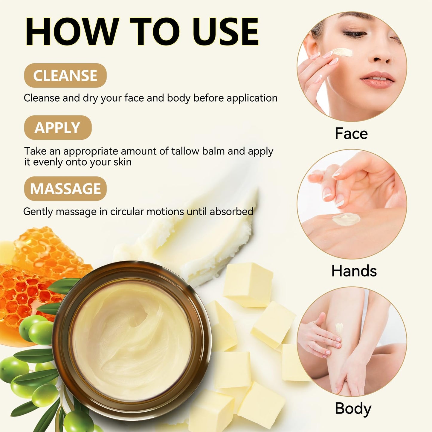 Open jar of Veakoo whipped tallow face moisturizer