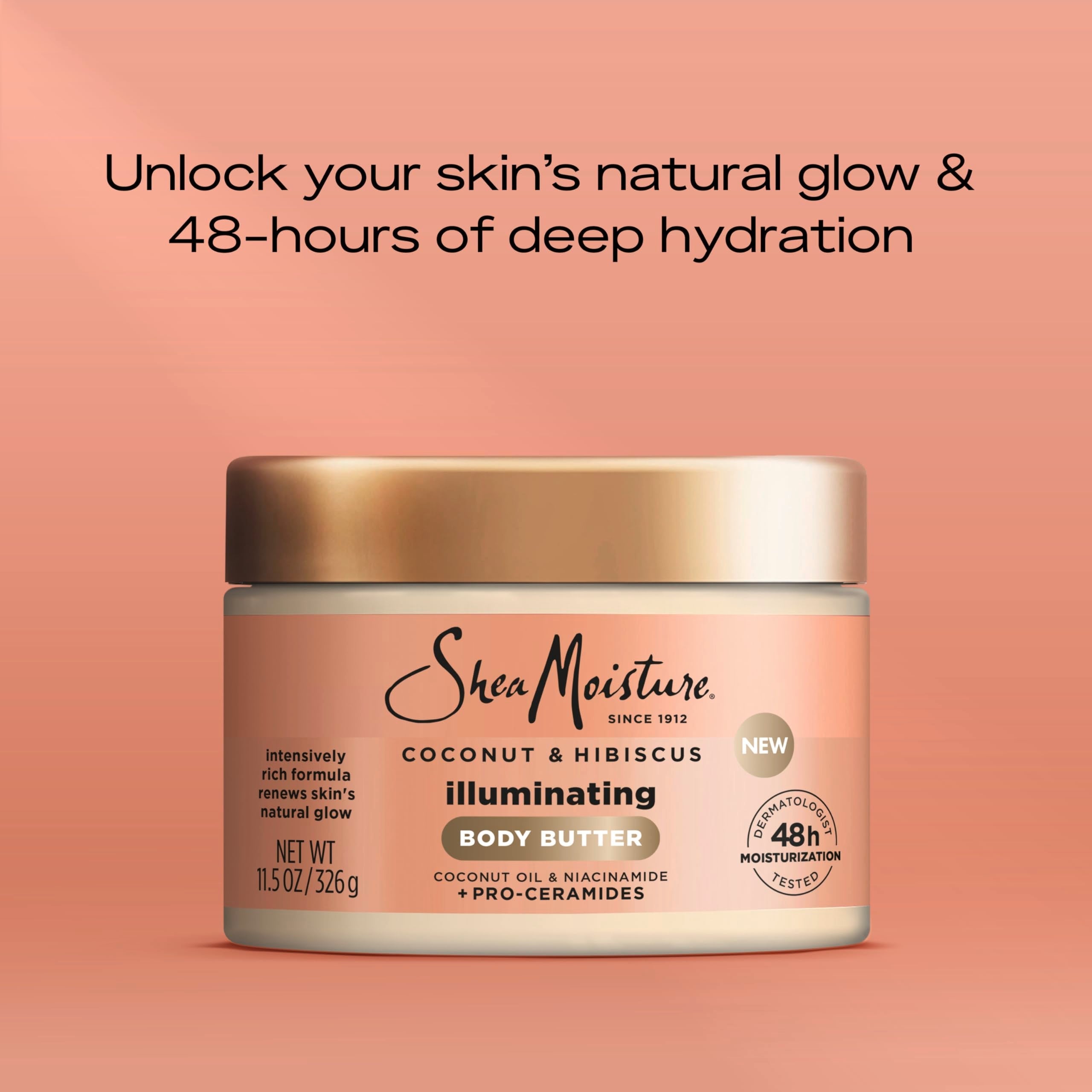 Back label of SheaMoisture coconut and hibiscus body butter