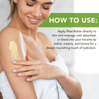Natural shea butter ingredients and skincare benefits diagram