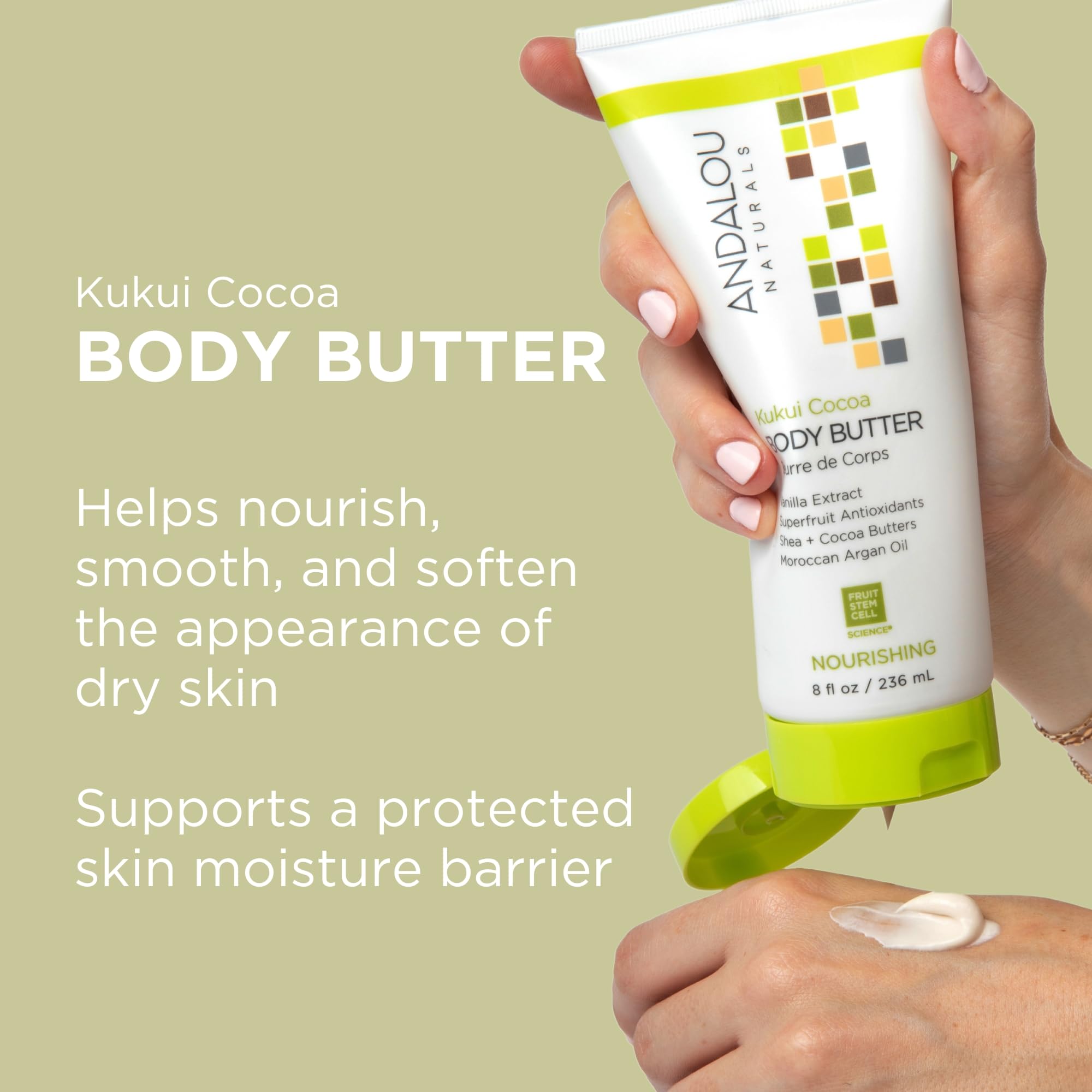 Andalou Naturals body butter tube branding