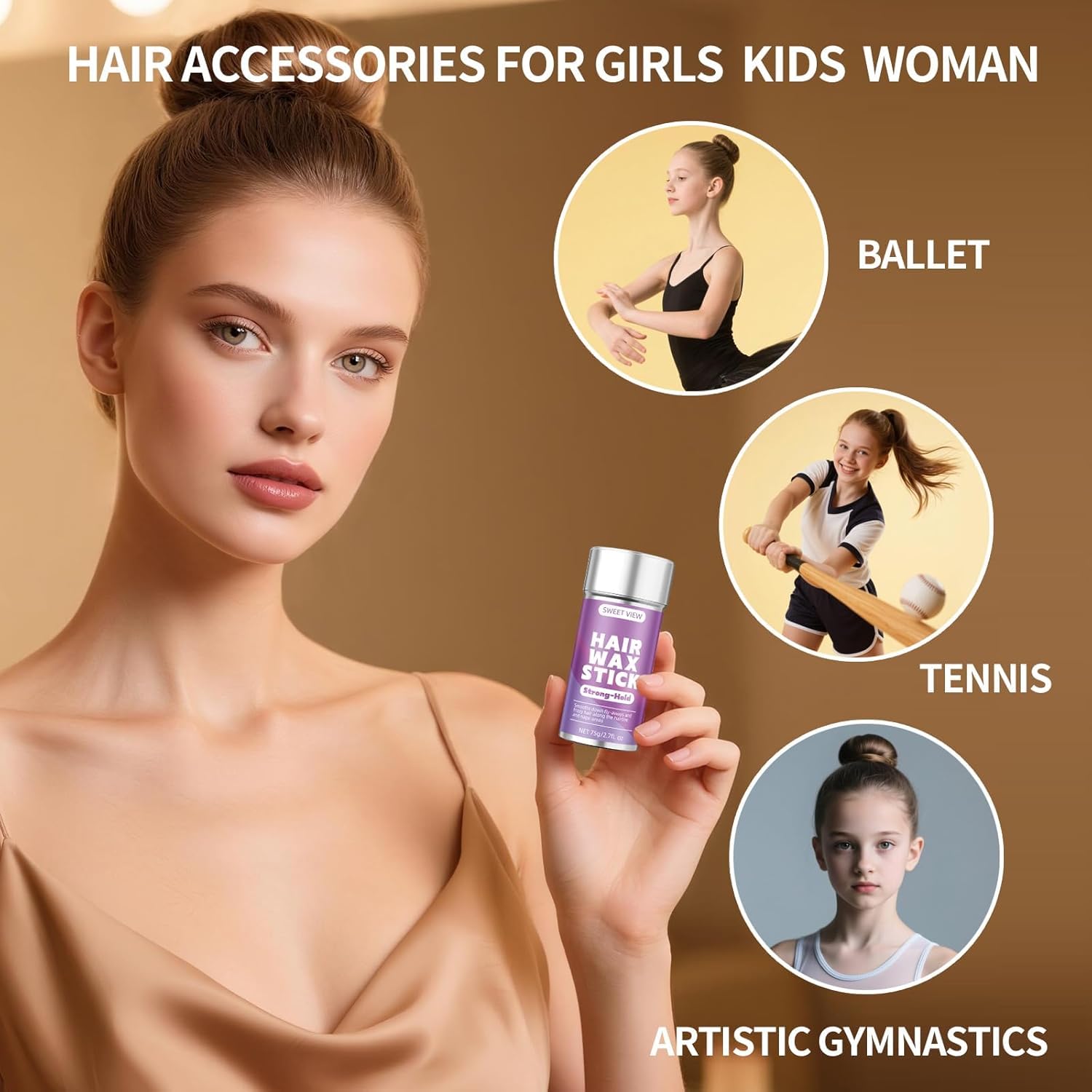 Beeswax and avocado oil enriched hair finishing stick packaging layout