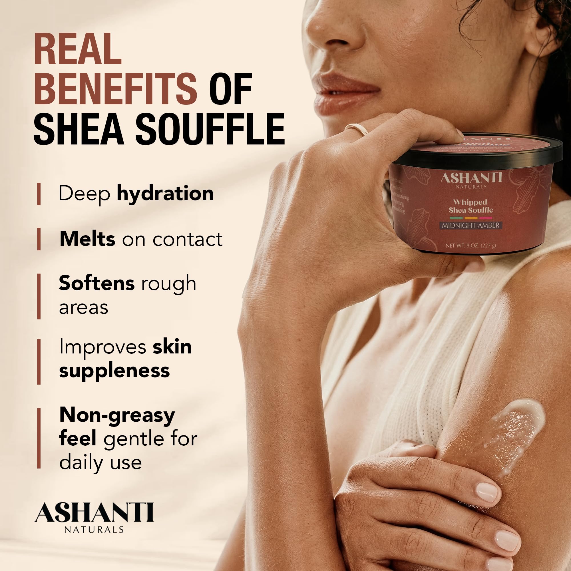 Authentic Ashanti Naturals shea butter cream application