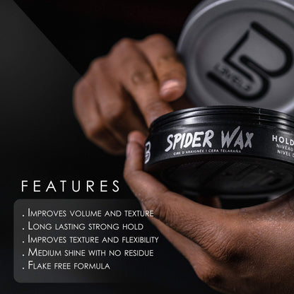 Level Three Hair Wax for Men container showing the authentic brand packaging details.