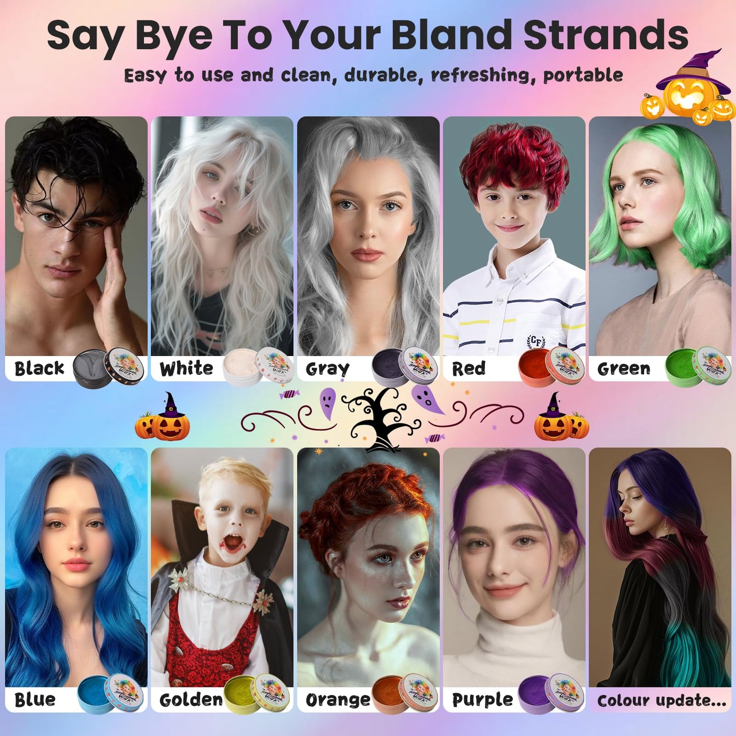 Kids with gray hair styled using Yuency temporary wax