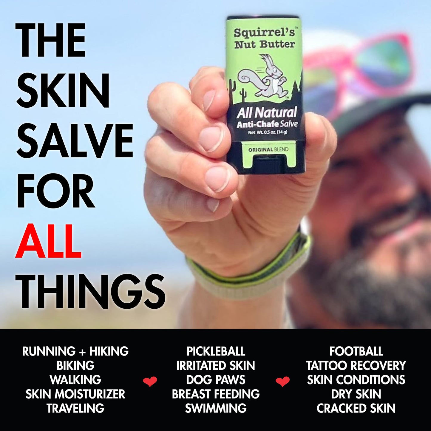 Outdoor adventure skin care anti chafing stick