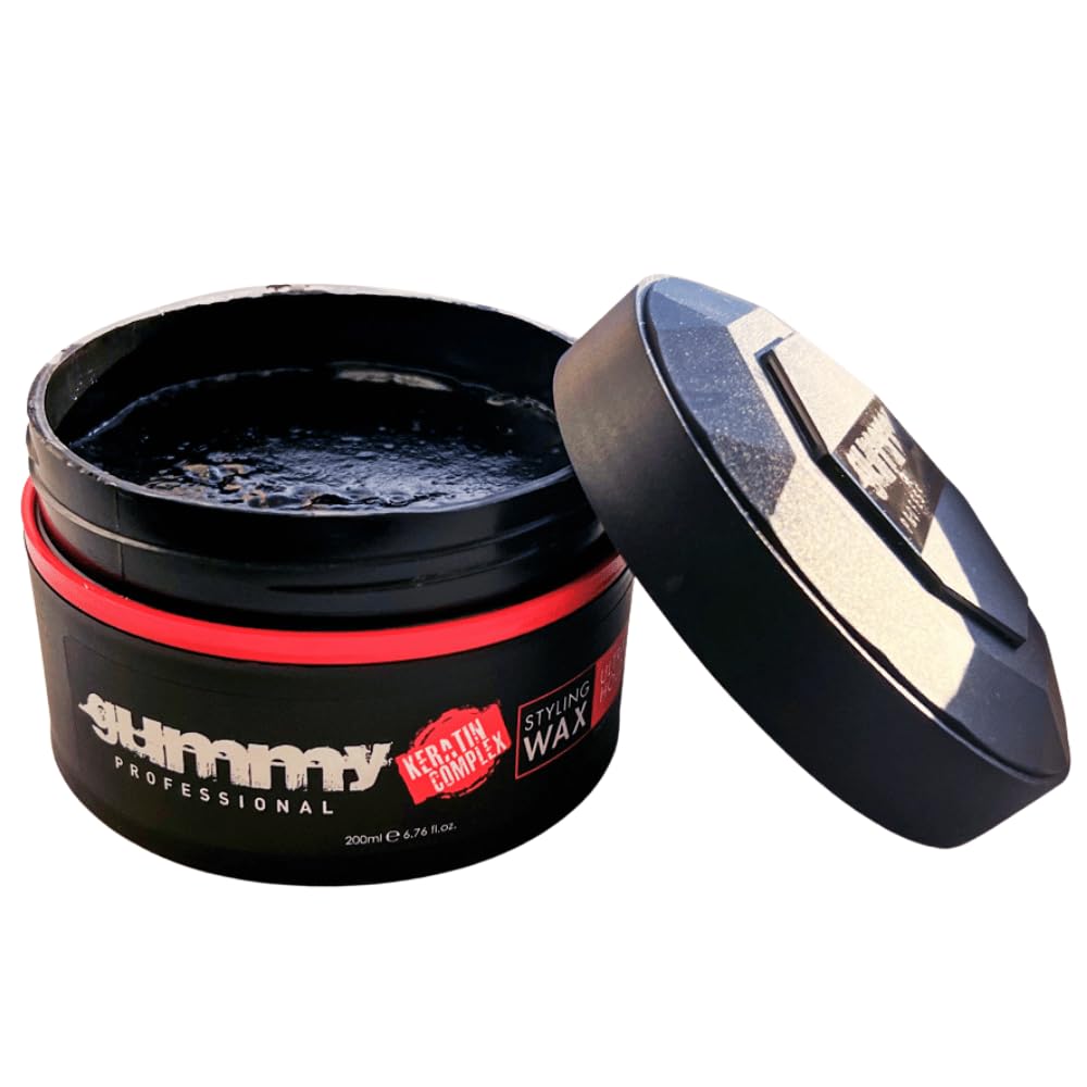 Gummy styling wax jar side profile showing volume details