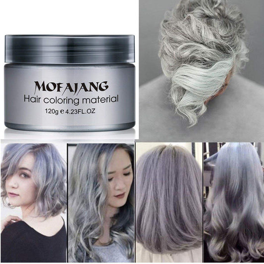 Washable silver gray styling clay texture in hand
