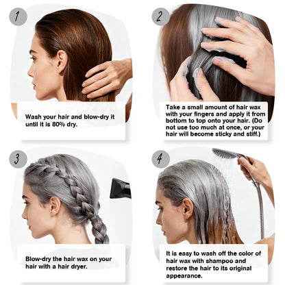 Matte finish temporary silver hair styling mud lifestyle view