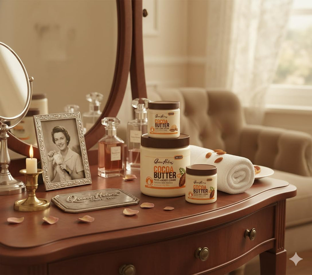 Queen Helene brand cocoa butter cream for dry skin application