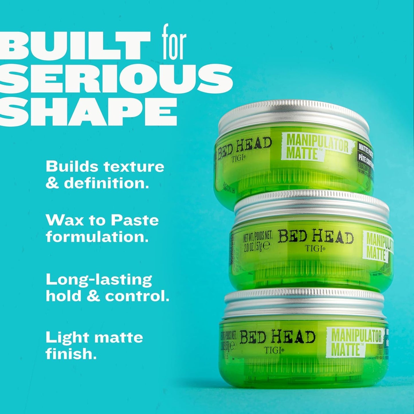 TIGI Bed Head Manipulator Matte Hair Wax packaging label and ingredients list