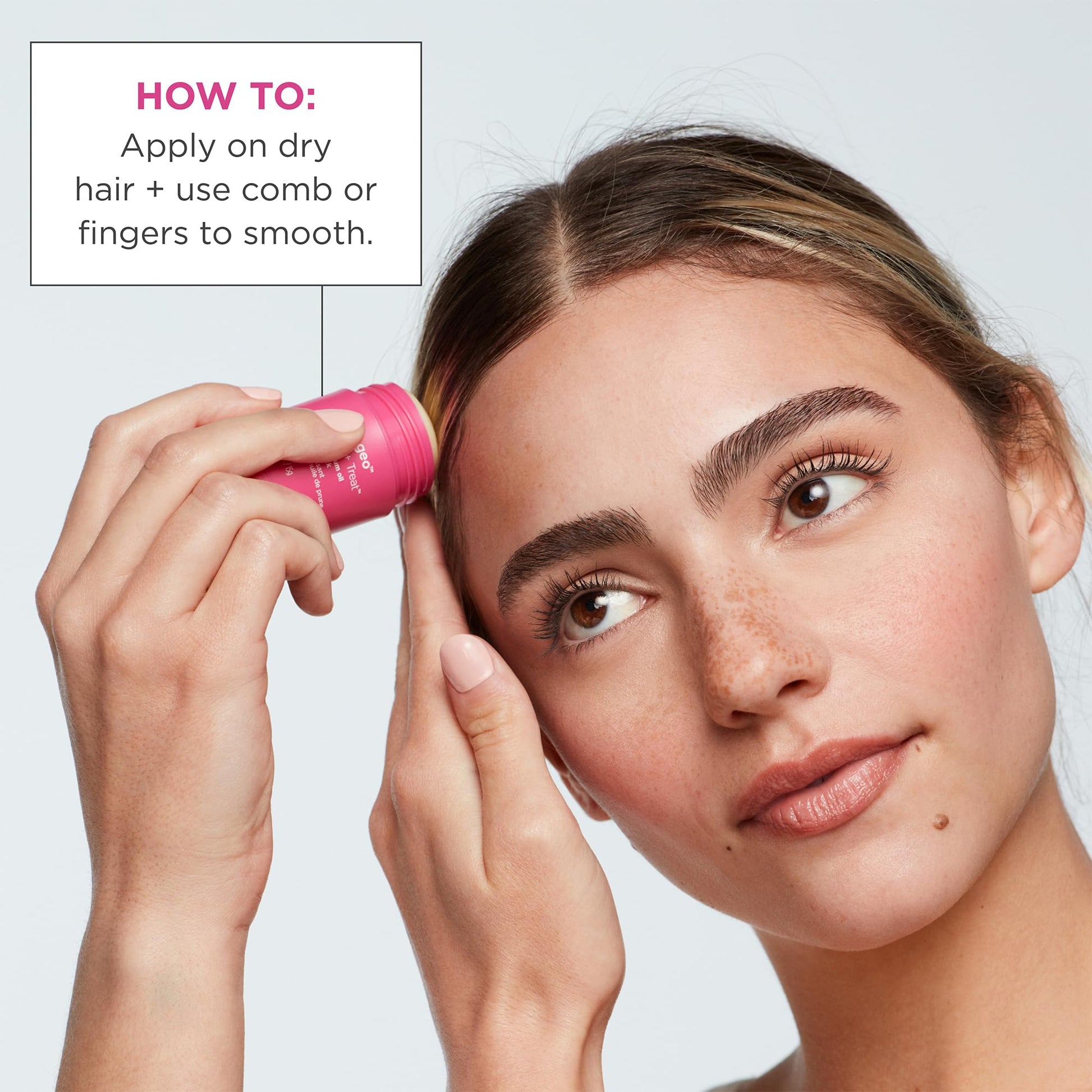 Briogeo yuzu and plum oil hair styling stick for frizz reduction