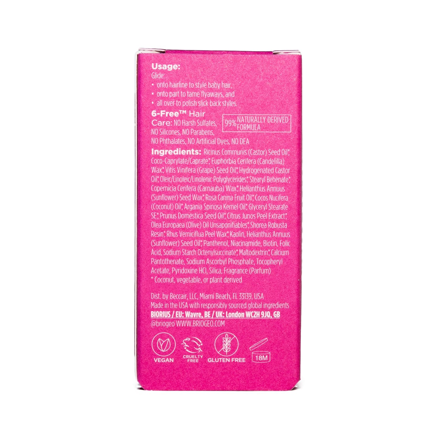 Briogeo style and treat hair stick compact size for travel use