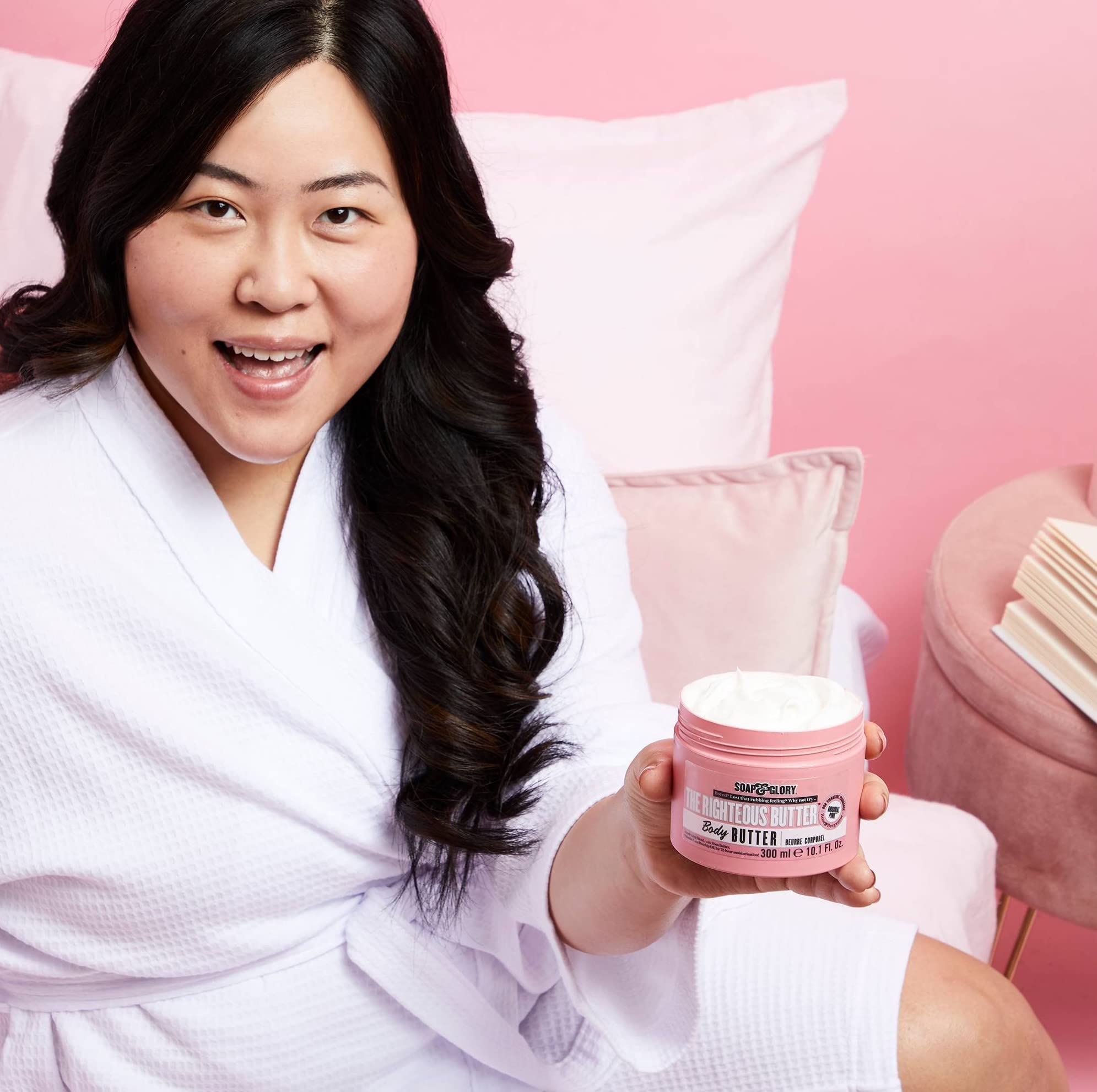 Soap And Glory body moisturizer label detail