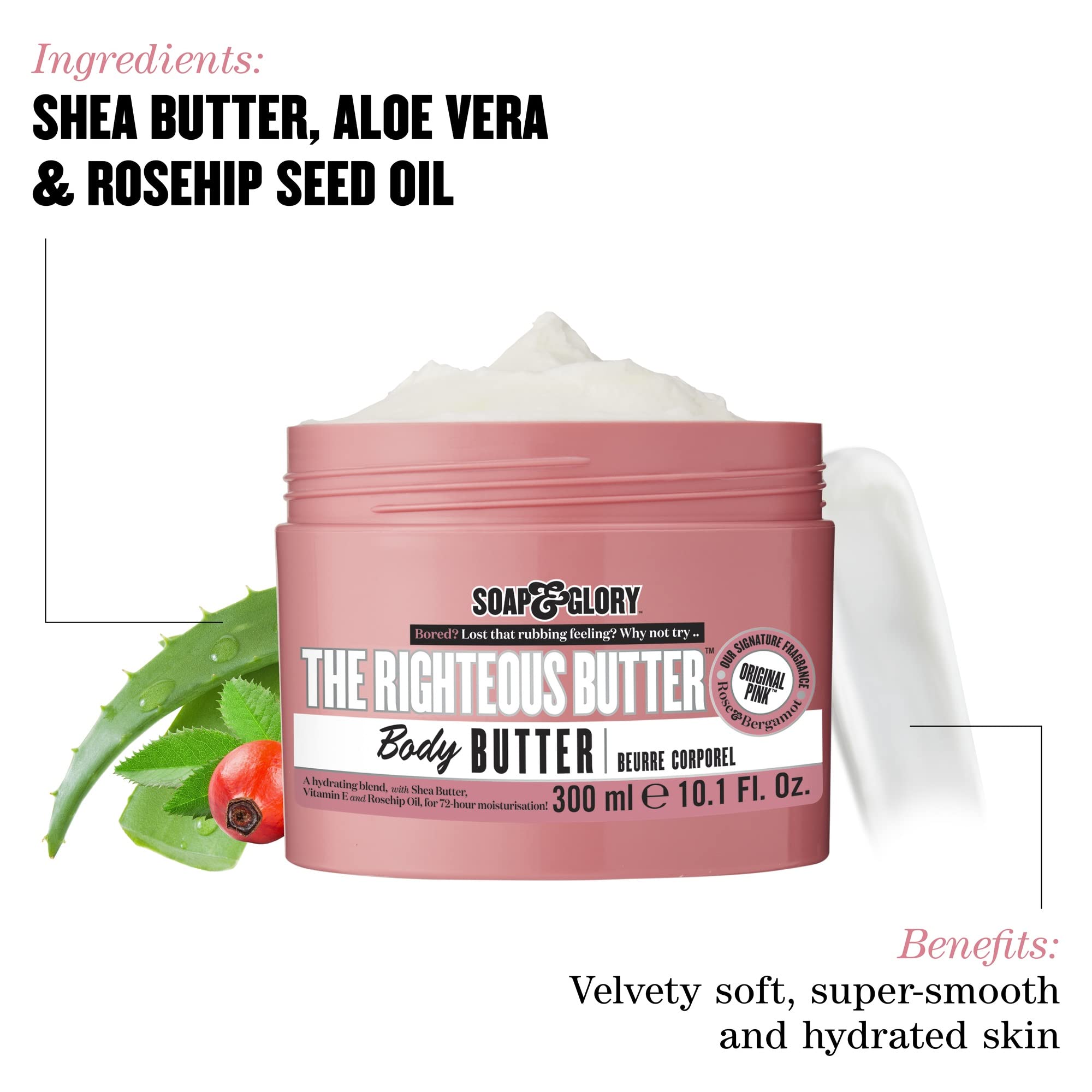 Application of Soap And Glory body butter on arm